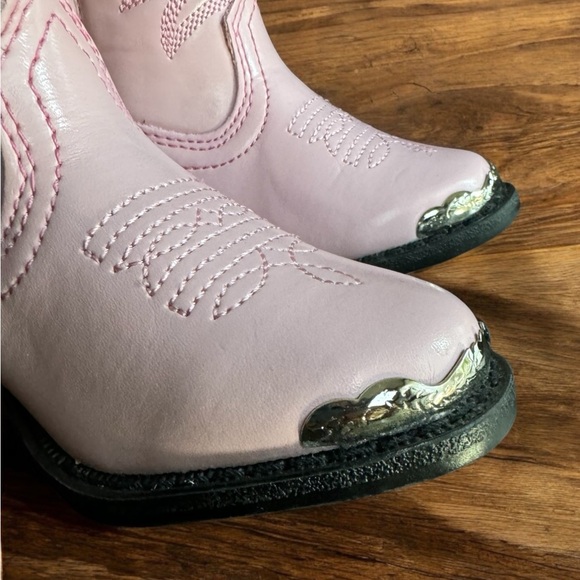 New Smoky Mountain Pink Cowgirl Boots Metal Toes - Picture 2 of 4